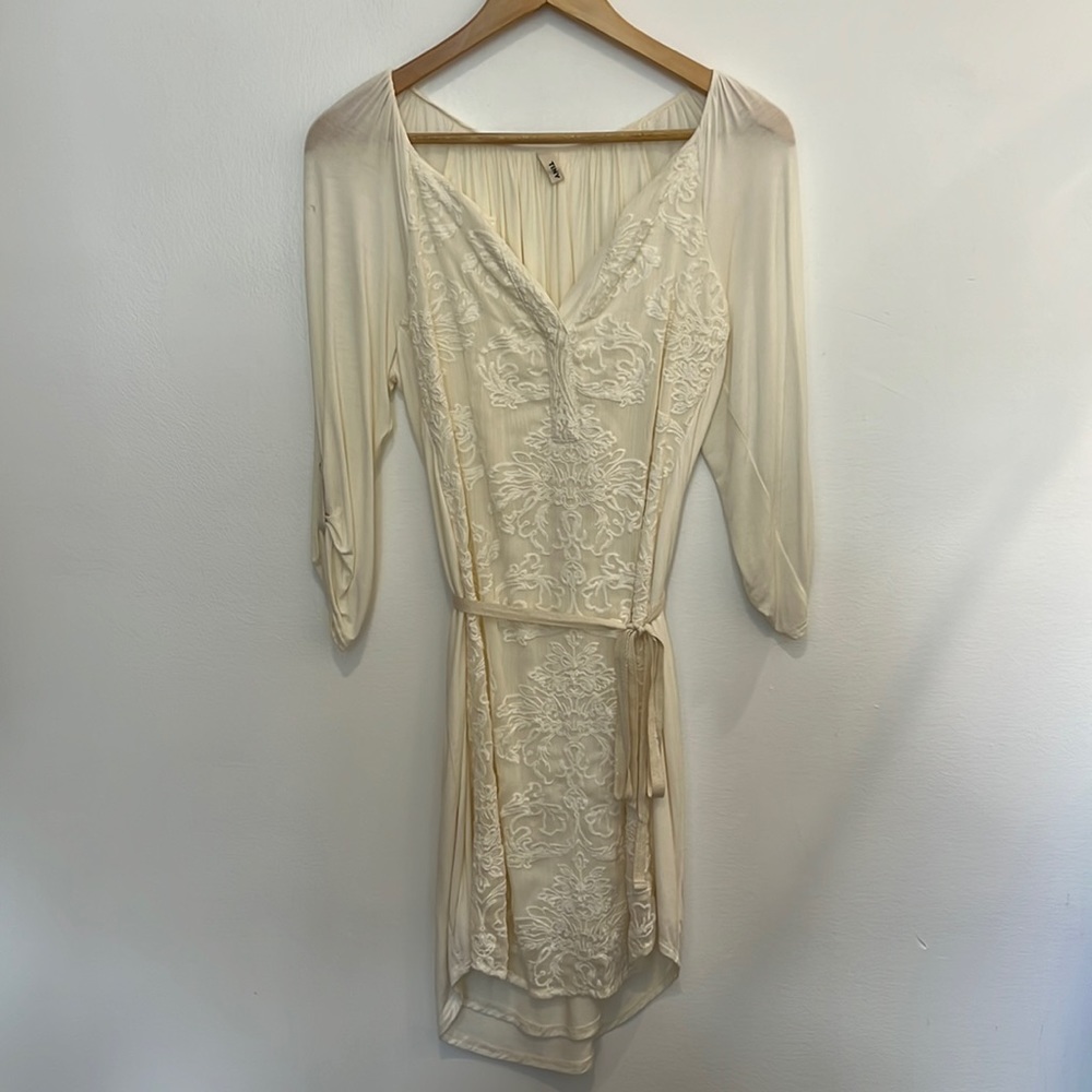 Tiny Embroidered Tie waste Dress